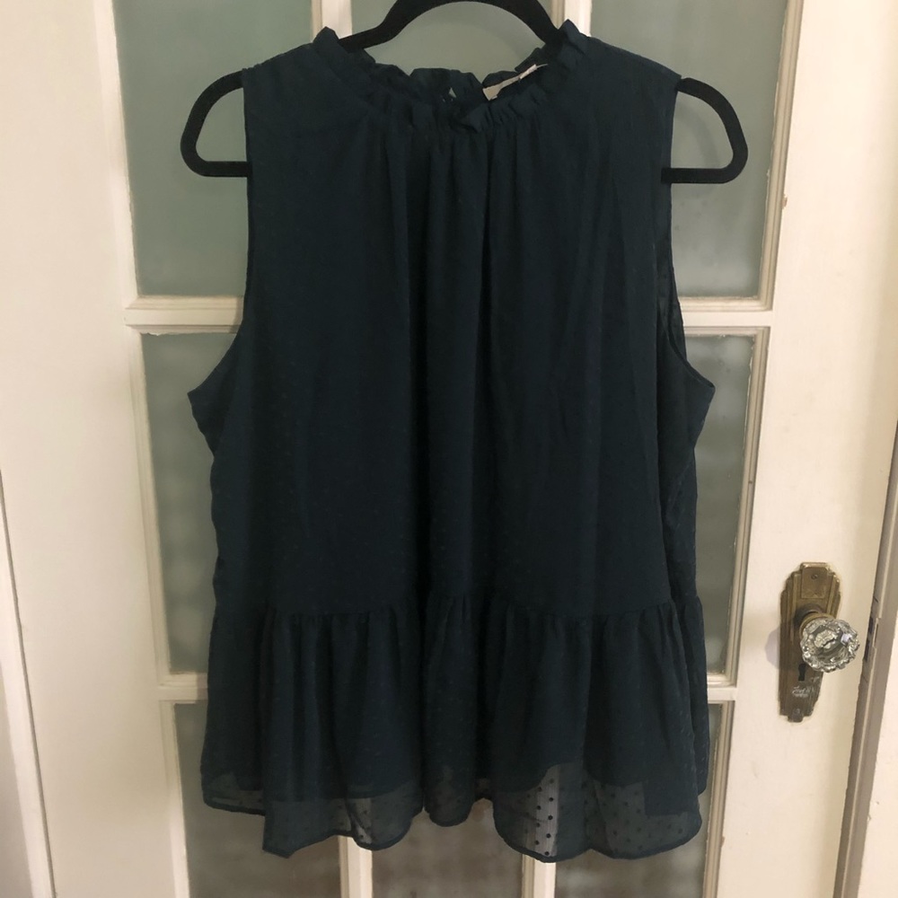 Forest Green Peplum Shell